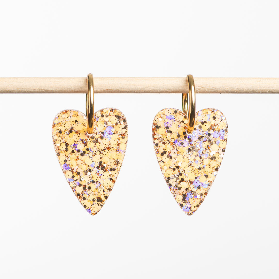 Boucles d'oreilles Cœur Pêche Champagne-Les Nicolettes