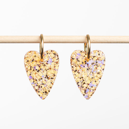 Boucles d'oreilles Cœur Pêche Champagne