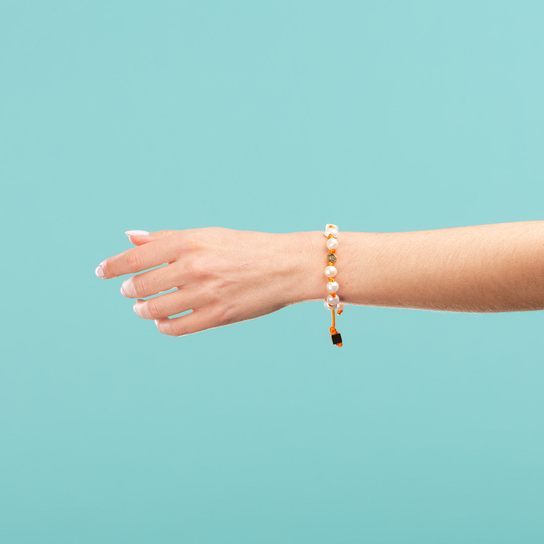 Bracelets Océan Fleur Orange-Les Nicolettes