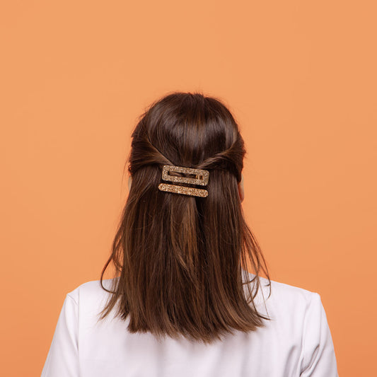 Barrettes Kaki Champagne