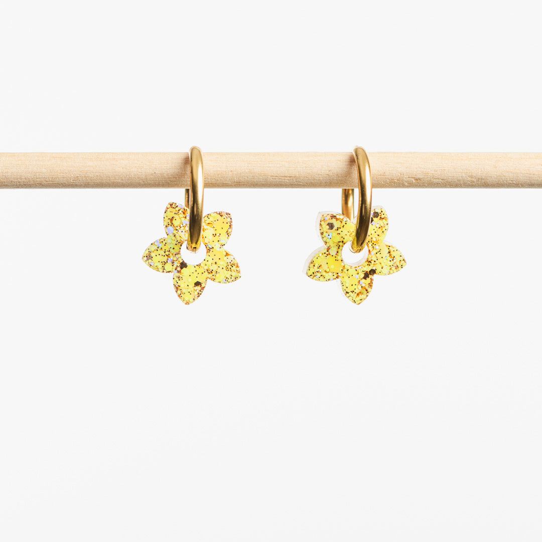 Créoles Mini Tiaré Jaune Champagne