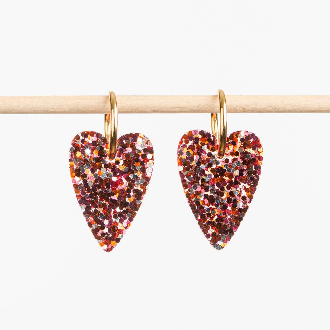 Boucles d'oreilles Cœur Mix Cuivre