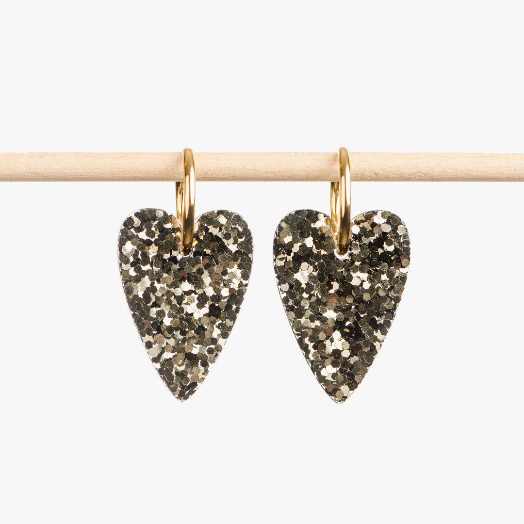 Boucles d'oreilles Cœur Dark Green