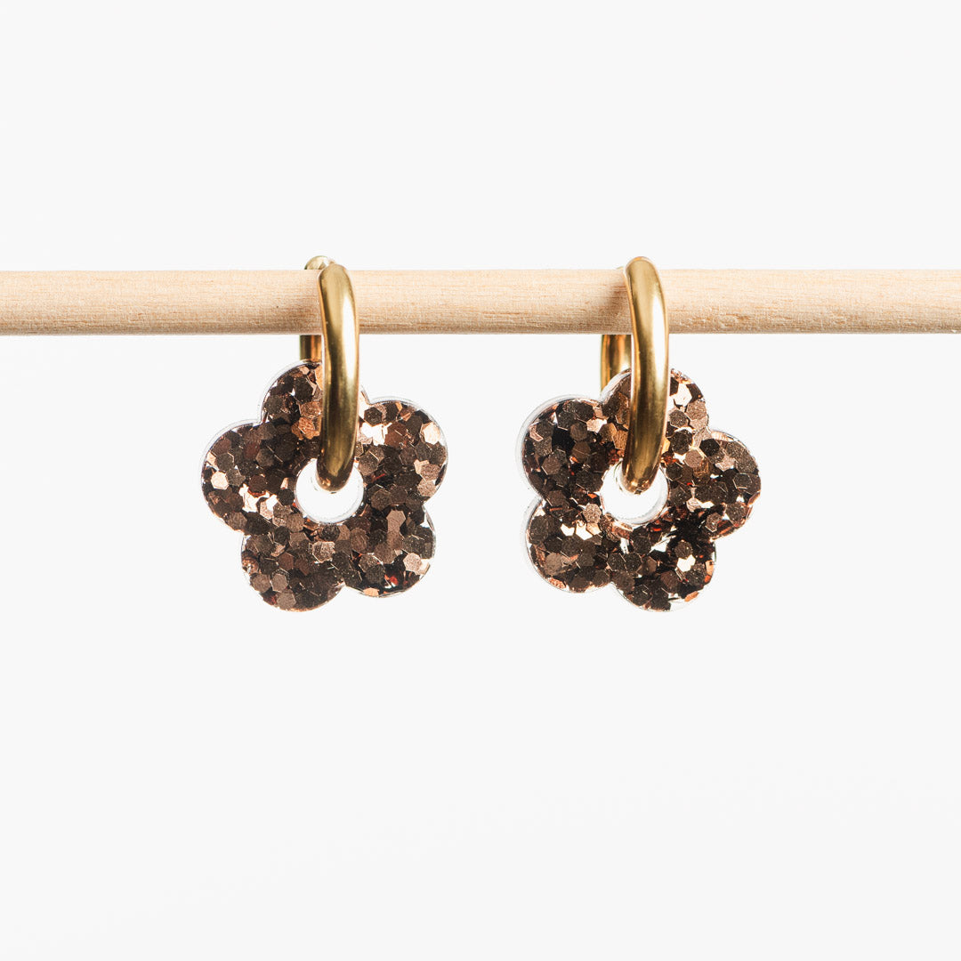 Créoles Fleur Bronze