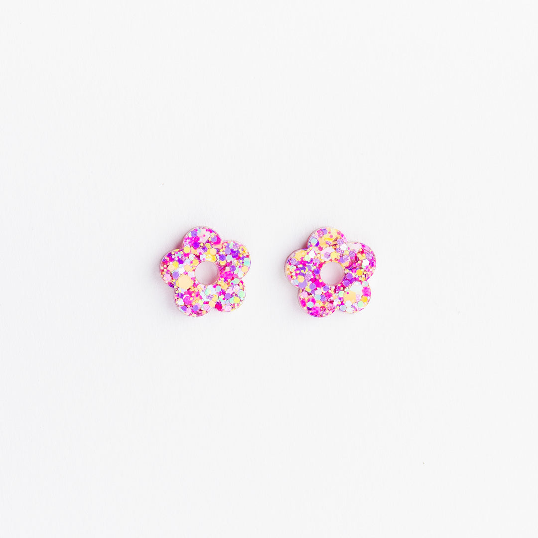 Créoles Mini Fleur Barbiecore
