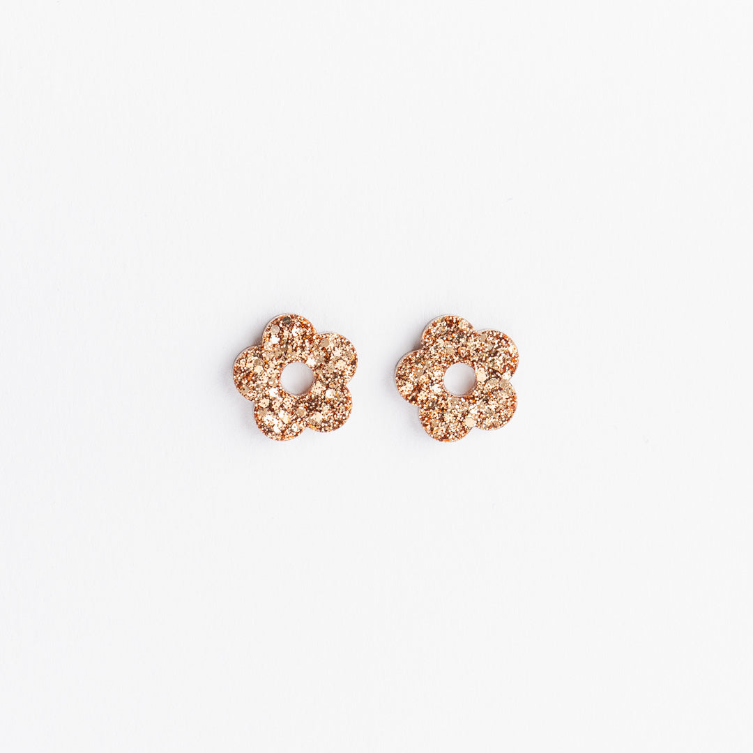 Créoles Mini Fleur Champagne