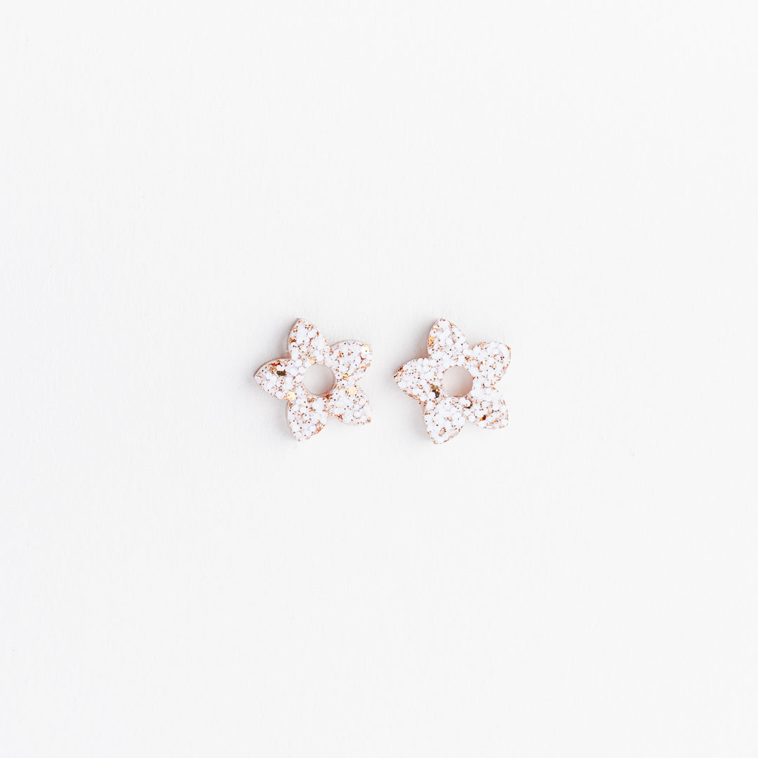 Créoles Mini Tiaré Ivoire Champagne