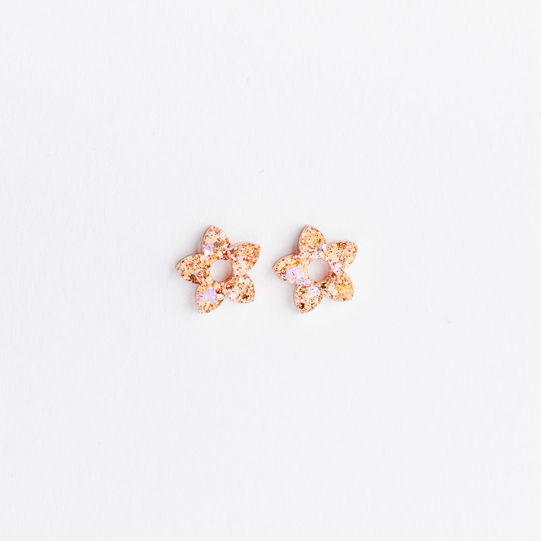 Créoles Mini Tiaré Pêche Champagne