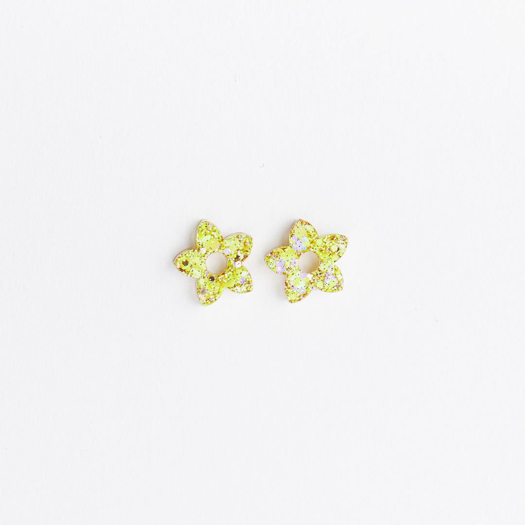 Créoles Mini Tiaré Jaune Champagne