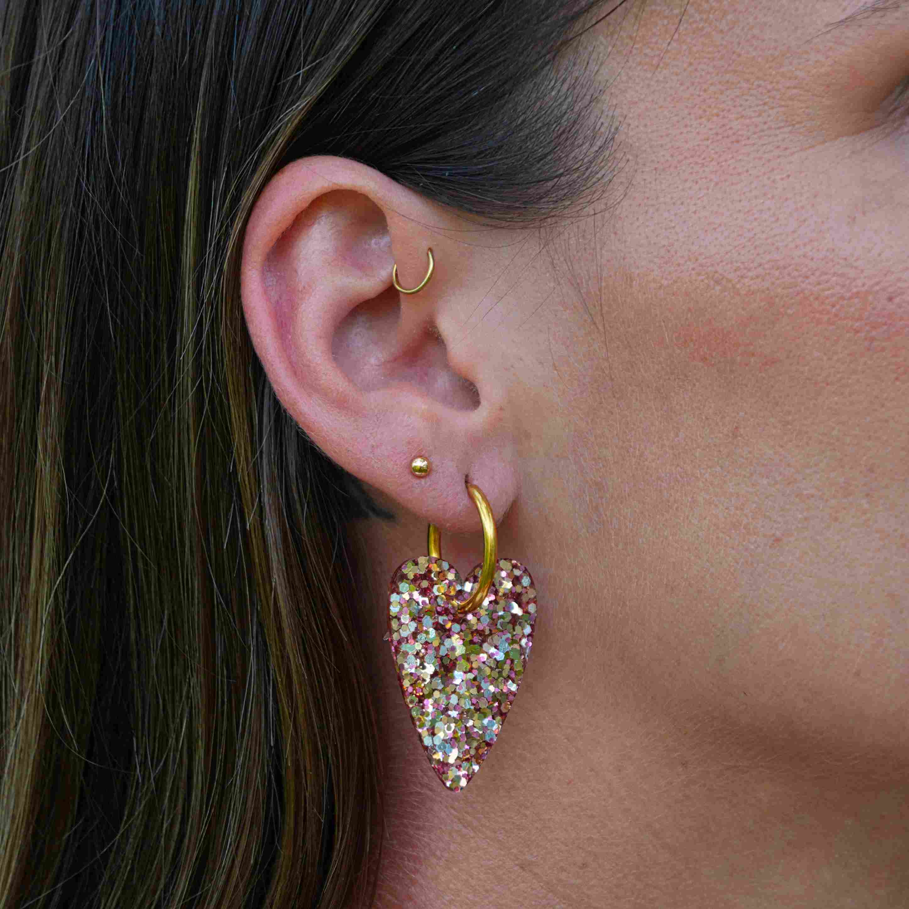 Boucles d'oreilles Cœur Mix Classique