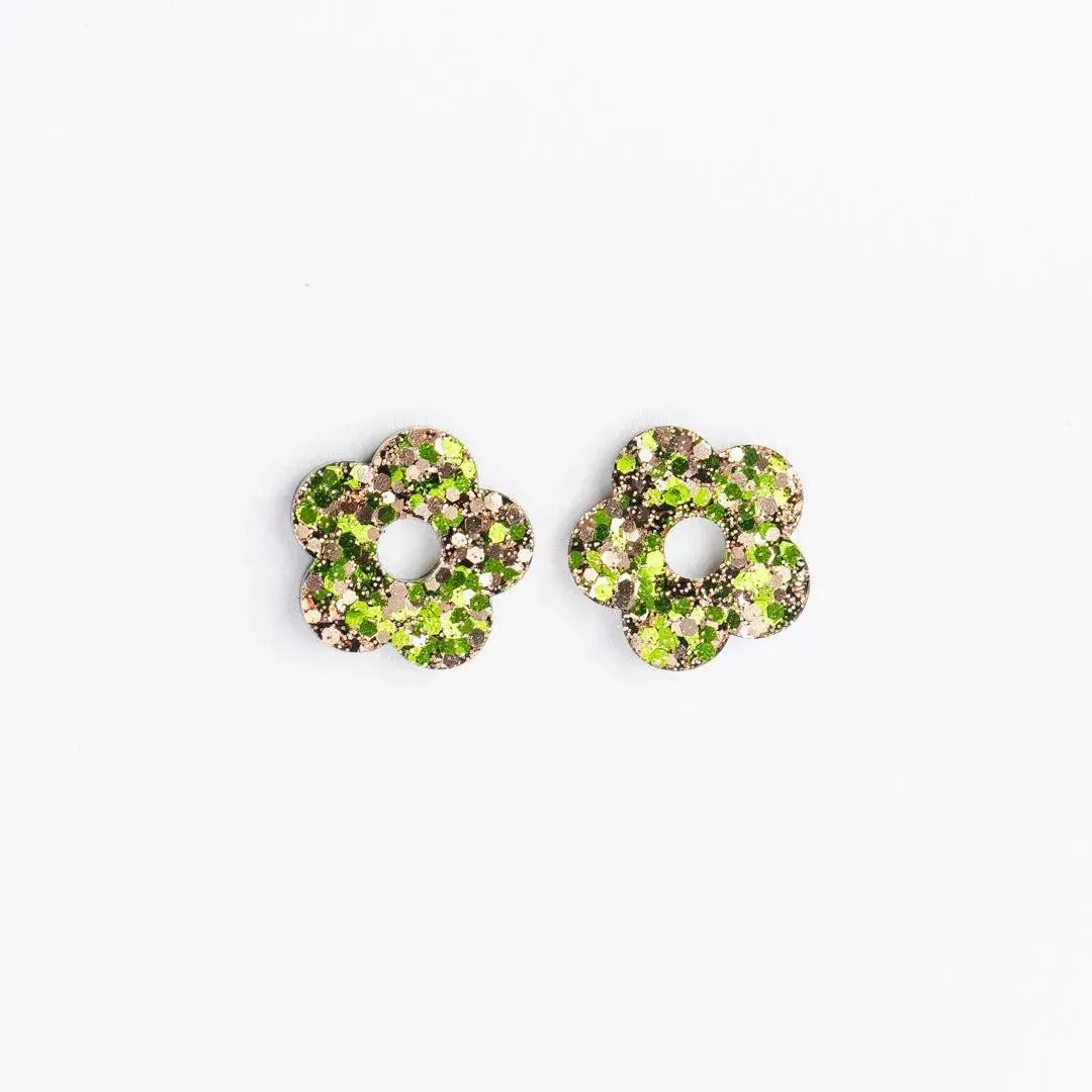 Créoles Fleur Mix Olive-Les Nicolettes