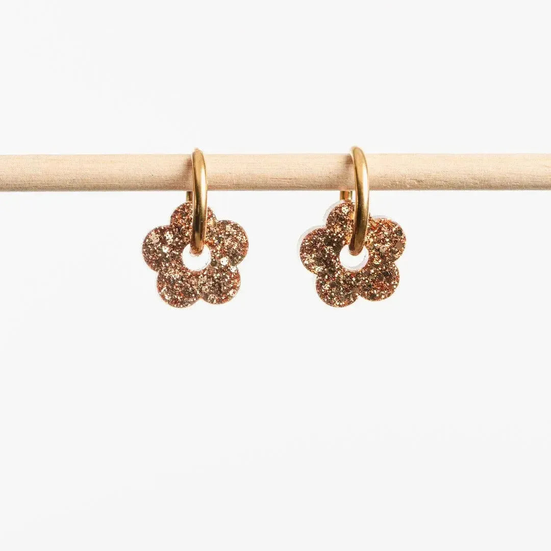 Créoles Mini Fleur Champagne-Les Nicolettes