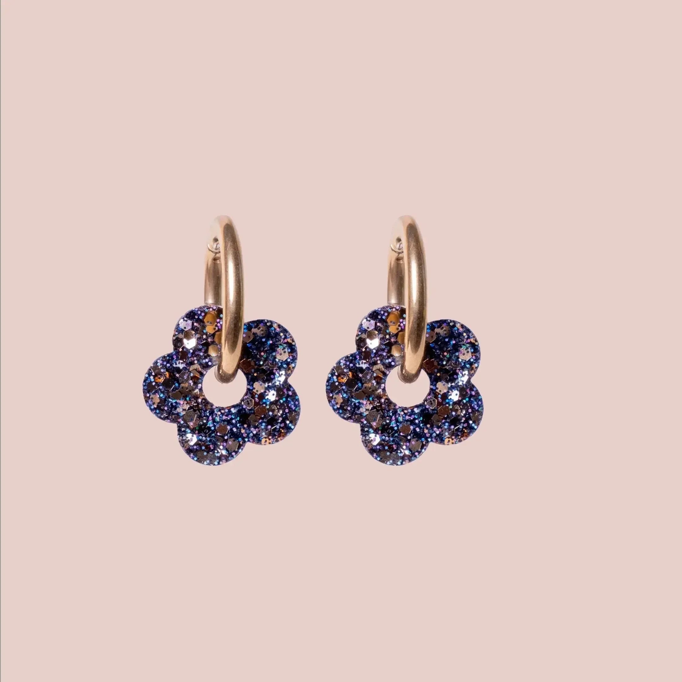 Créoles Mini Fleur Dark Gold-Les Nicolettes