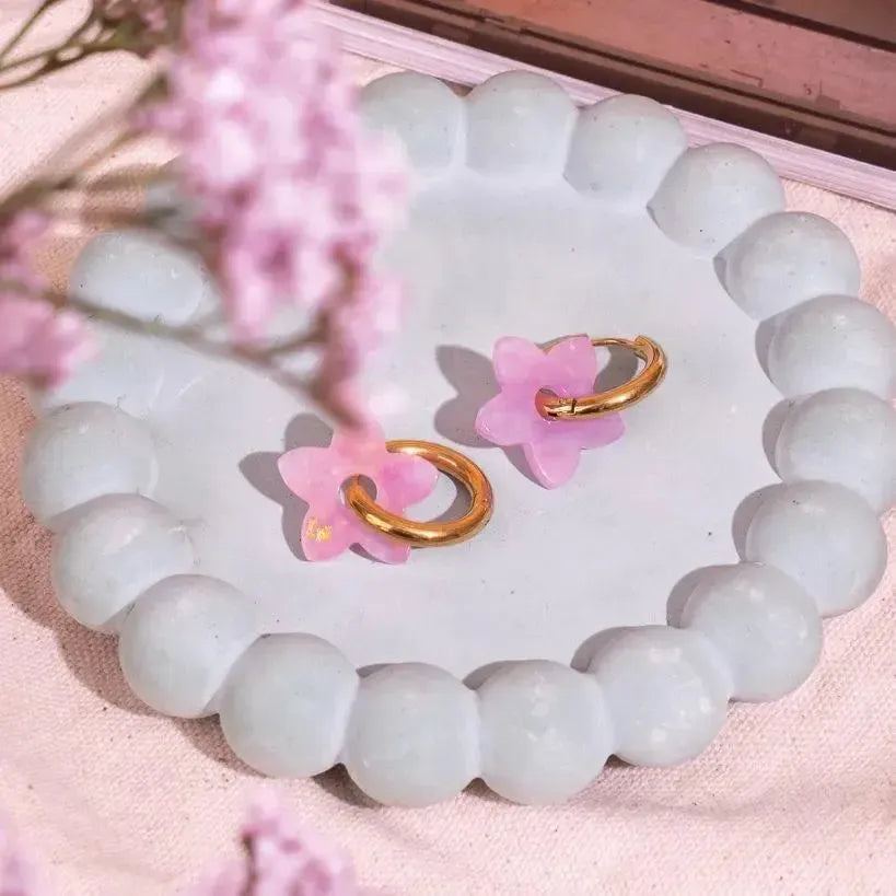 Créoles Tiaré Acétate Dégradé Rose Lilas-Les Nicolettes