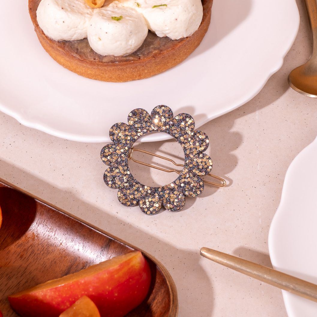 Barrette ronde Sunflower Dark Gold