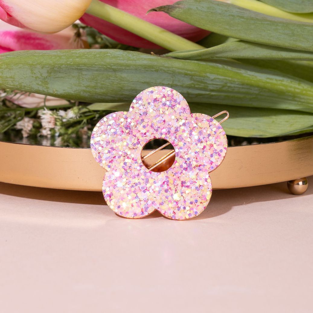 Barrette ronde Fleur Summer Sunset