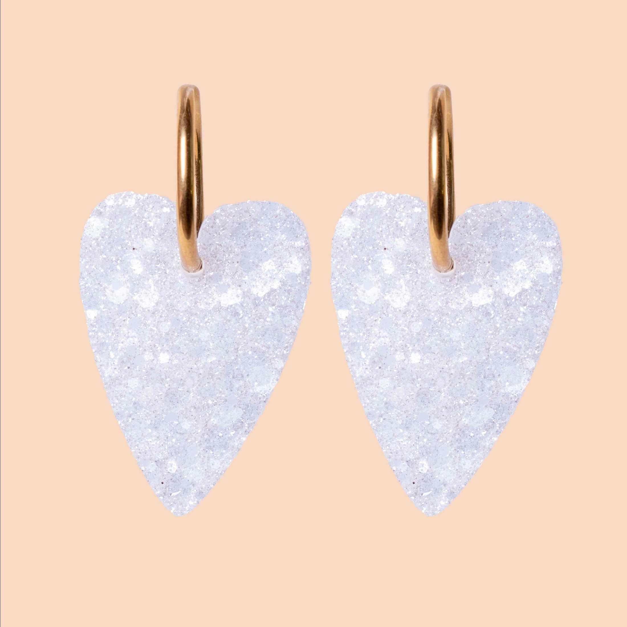 Boucles d'oreilles Cœur Ivoire