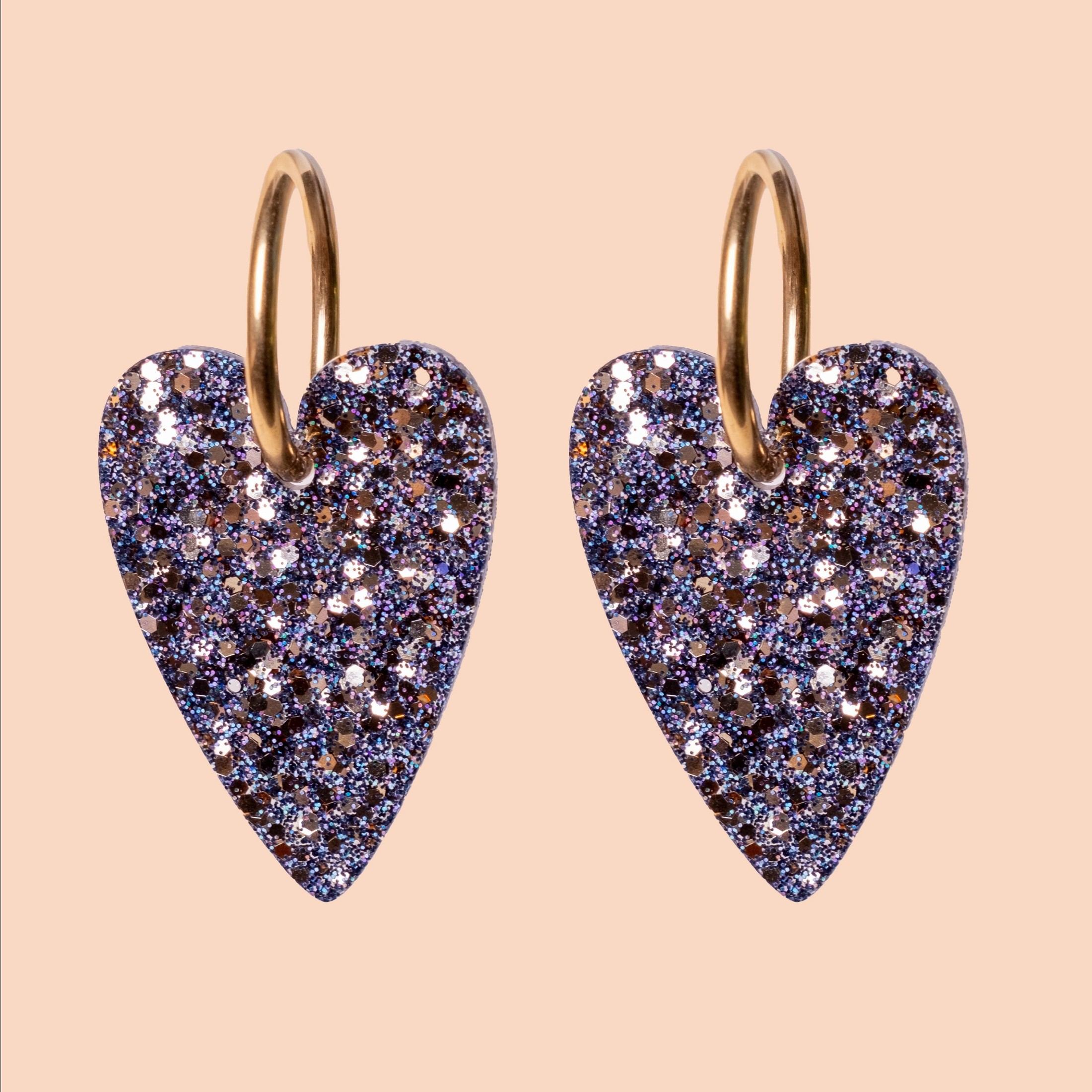 Boucles d'oreilles Cœur Dark Gold