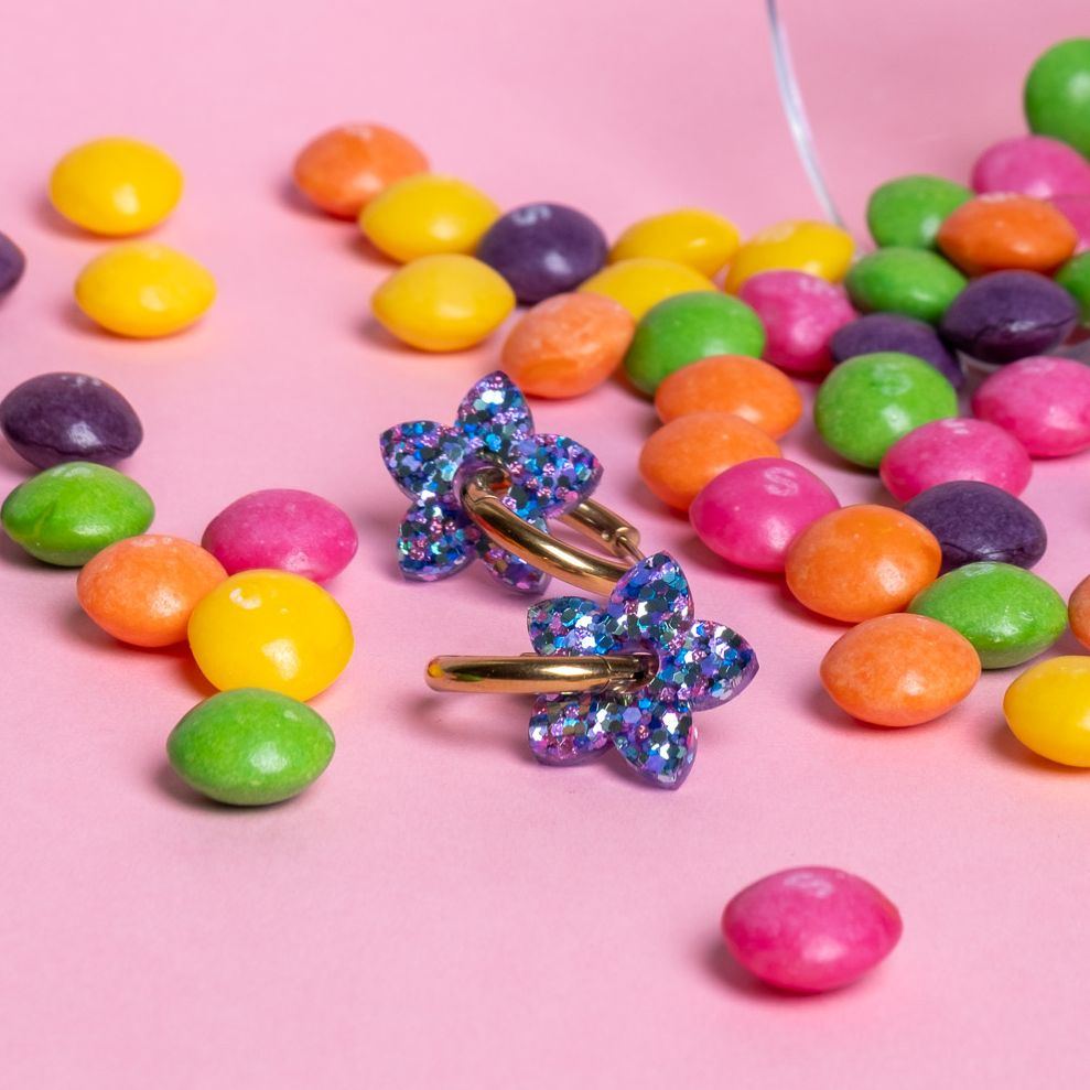 Orecchini a cerchio Tiaré Mix Viola Blu