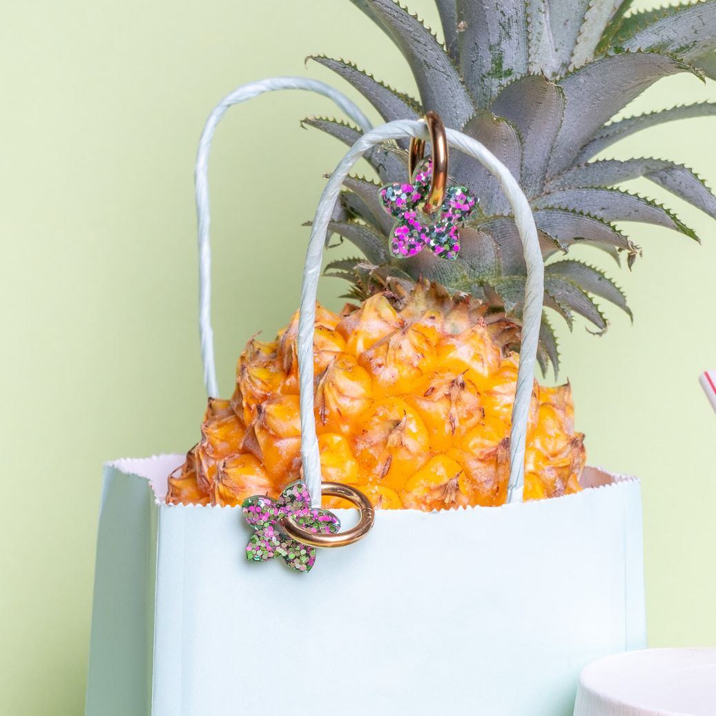 Tiaré Hoop Earrings Green Pink Mix