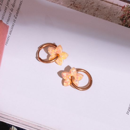 Mini Hoop Earrings Tiaré Orange Yellow