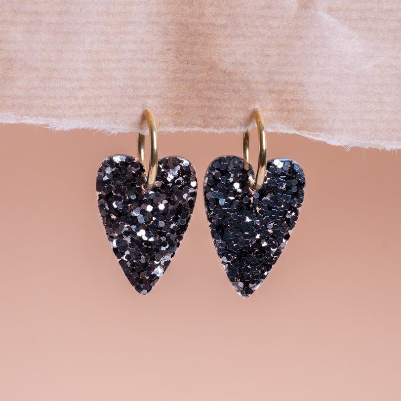 Boucles d'oreilles Cœur Dark Green