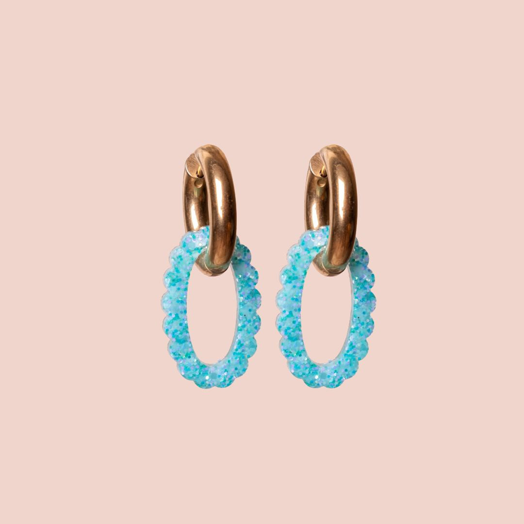 Créoles Ovale Sorbet Bleu
