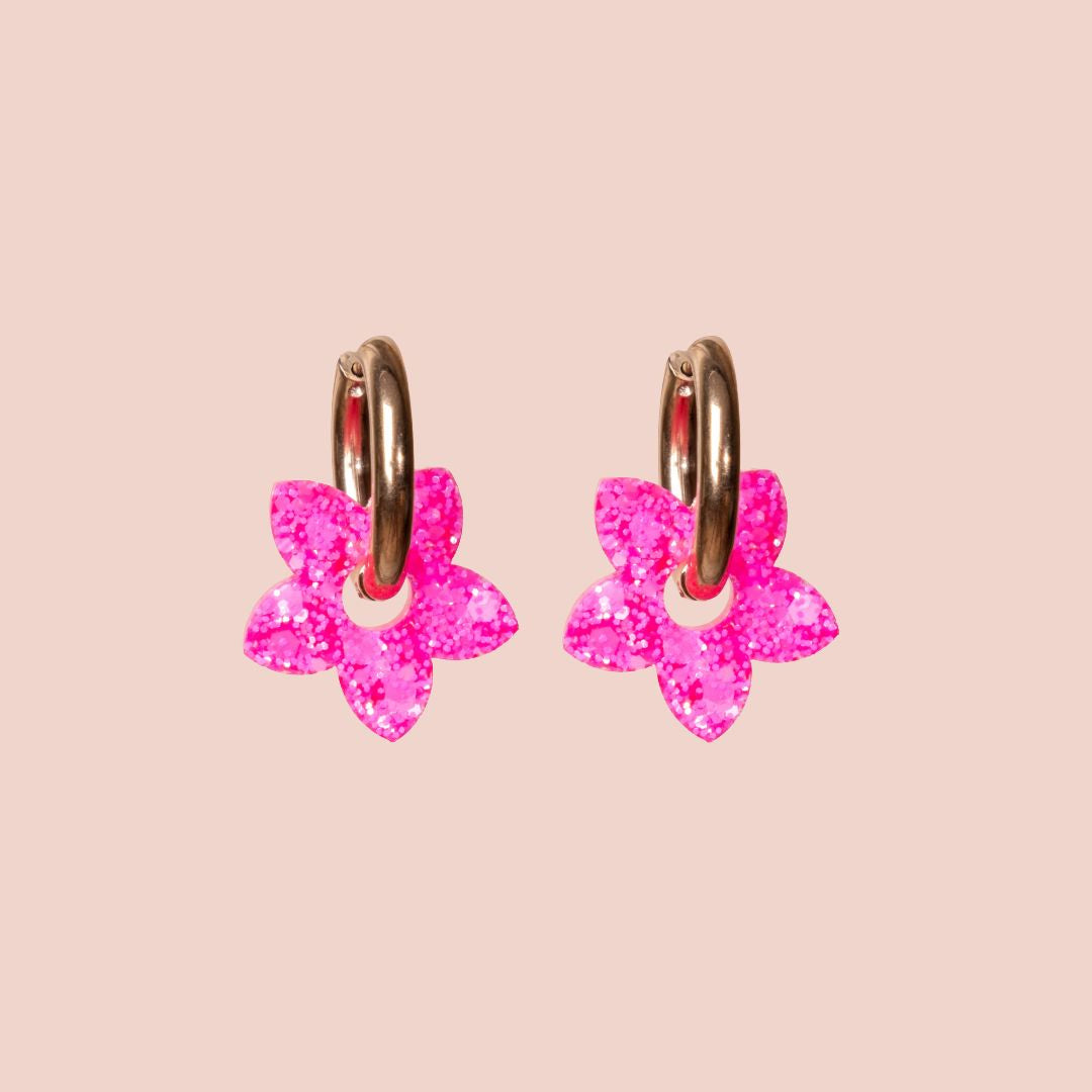 Créoles Tiaré Sorbet Rose Fluo