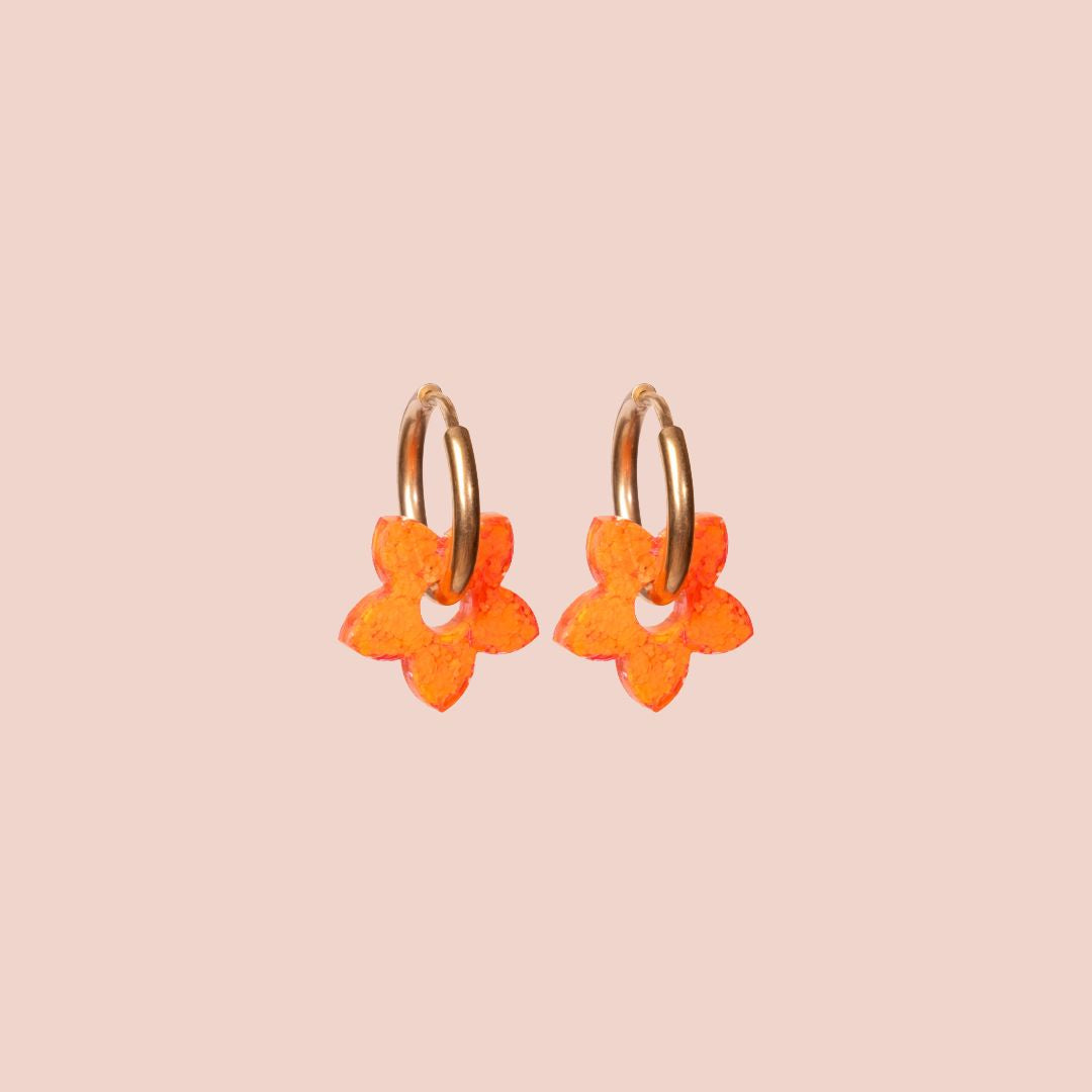 Créoles Mini Tiaré Sorbet Orange