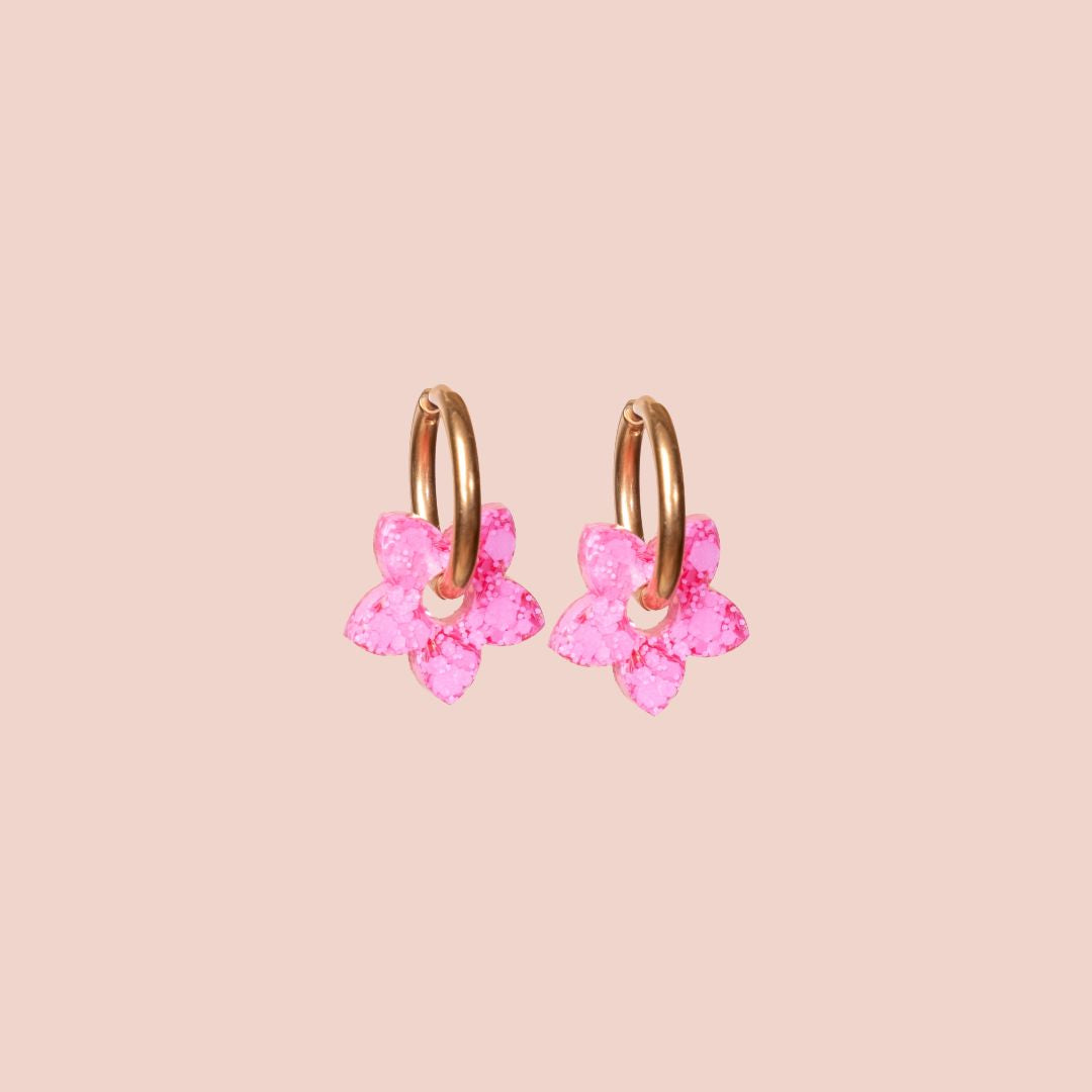 Orecchini a cerchio Mini Tiaré Sorbetto Rosa