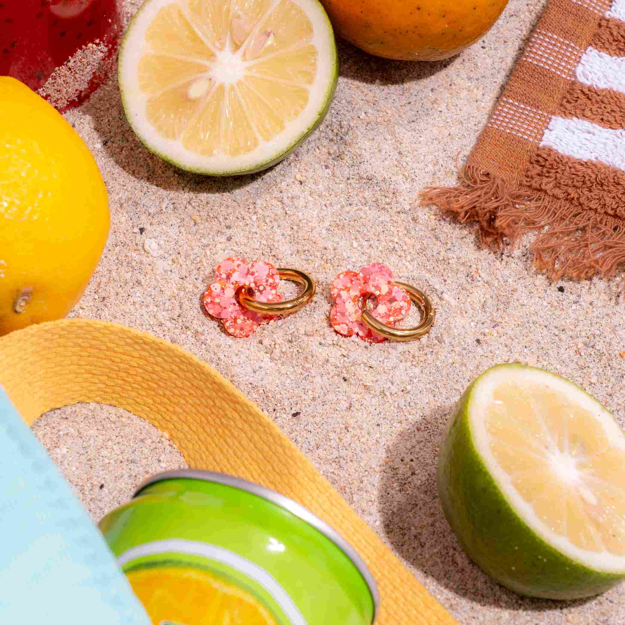 Orecchini a cerchio Fiore Sorbetto Mix Arancione