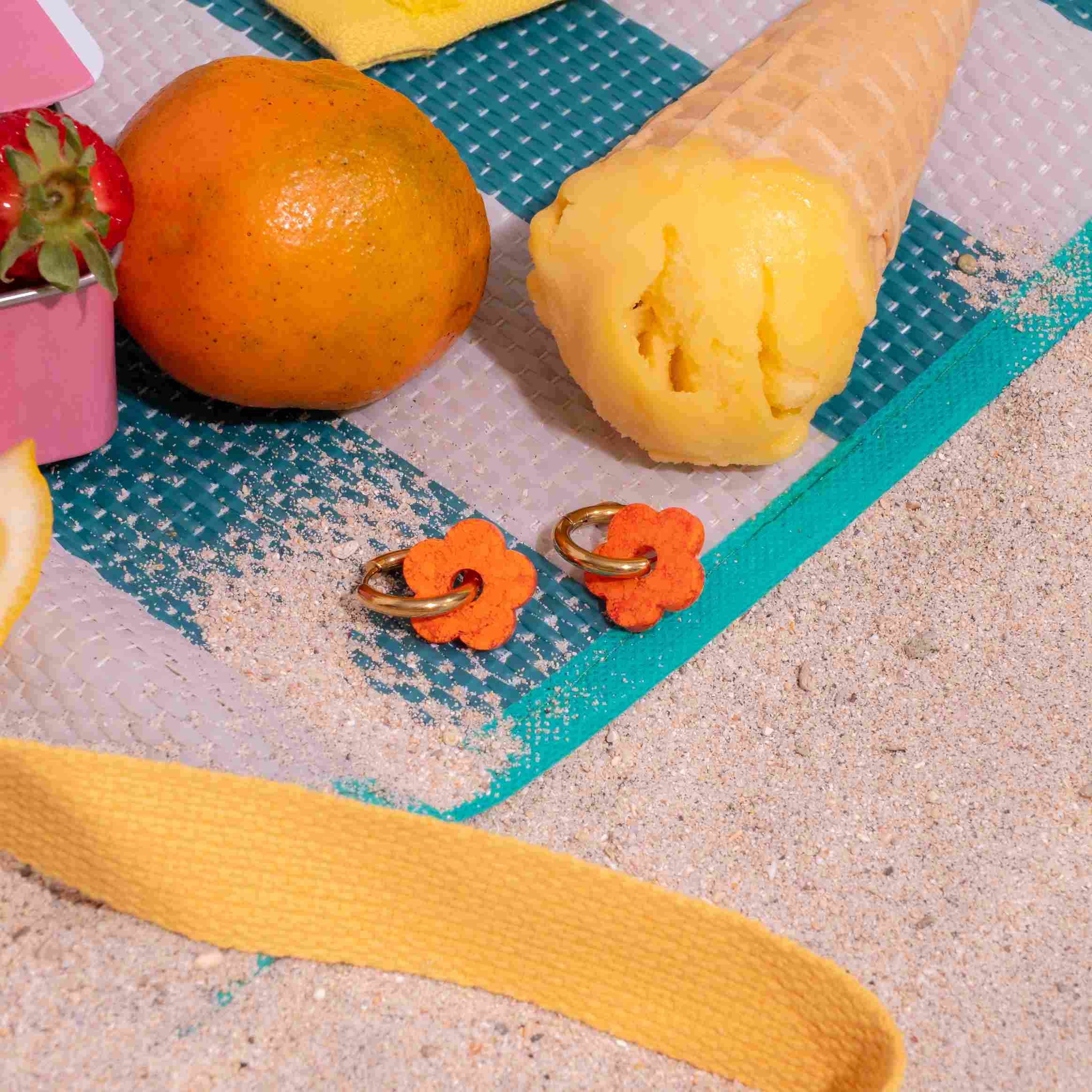 Créoles Fleur Sorbet Orange