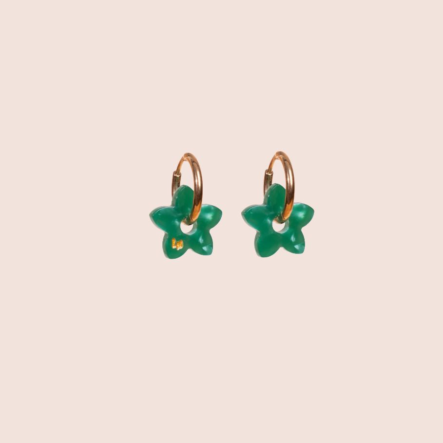 Créoles Mini Tiaré Acétate Vert