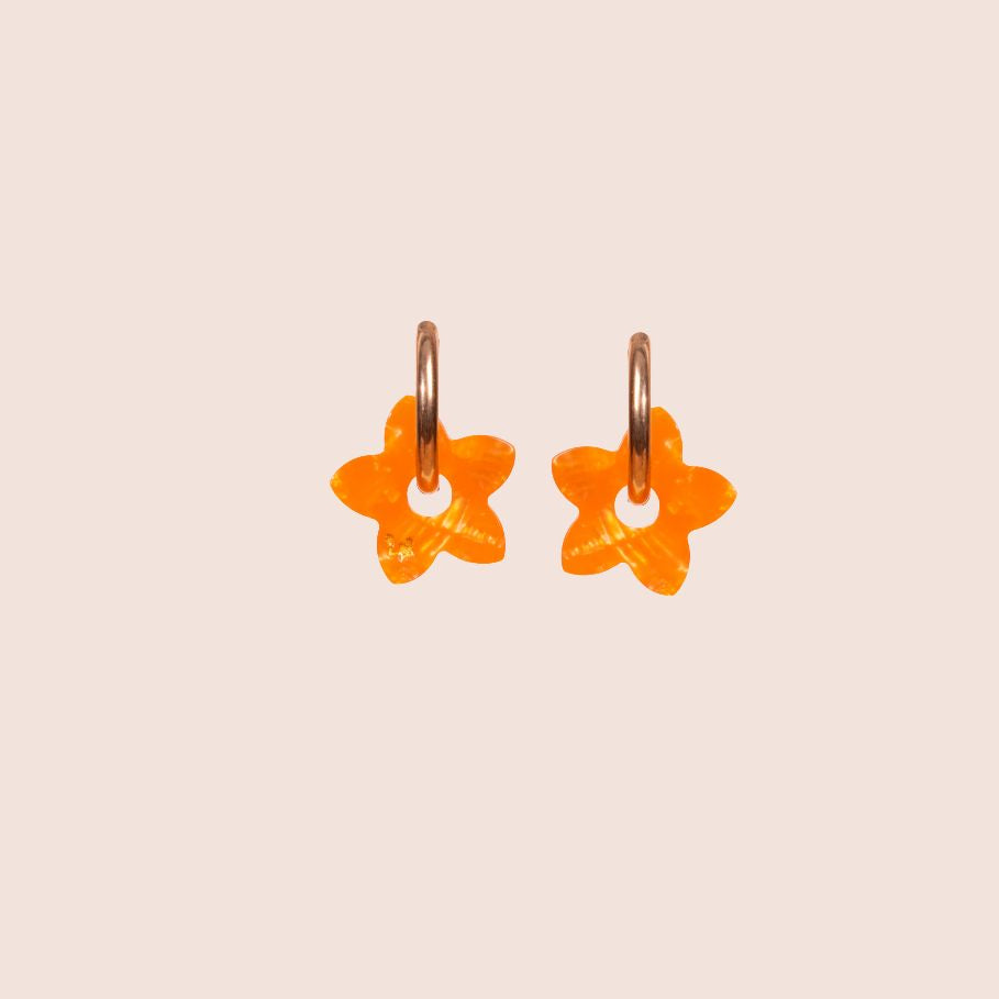 Créoles Mini Tiaré Acétate Orange
