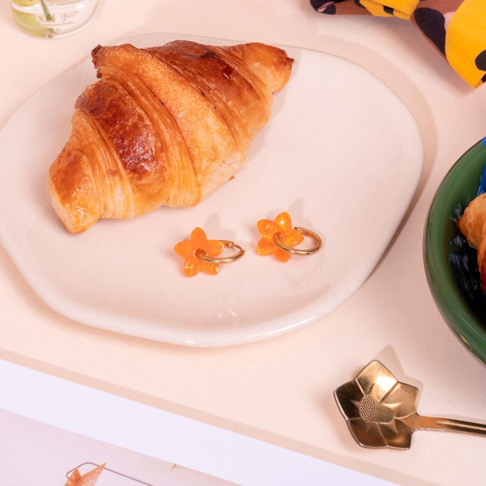 Créoles Mini Tiaré Acétate Orange