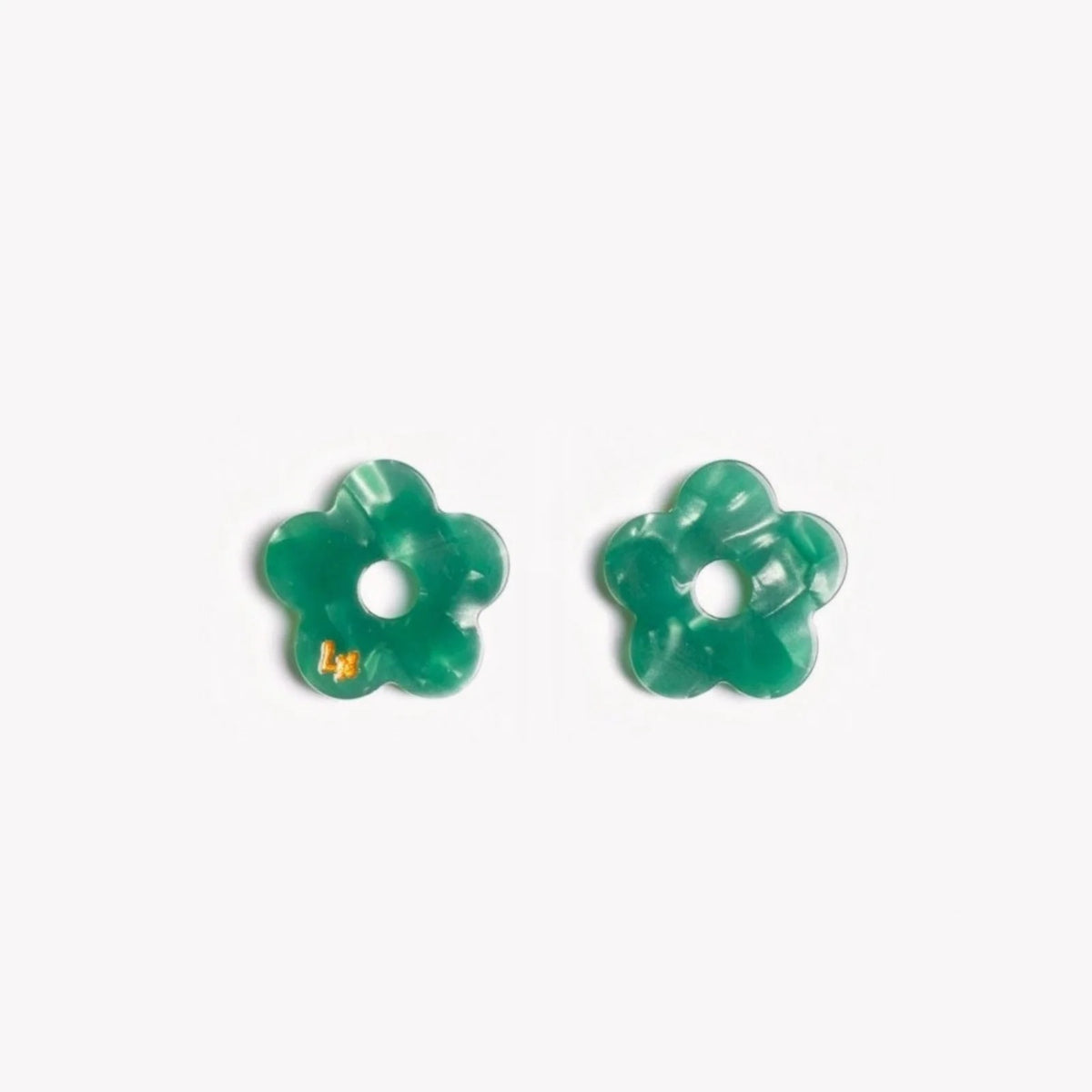 Paire de charms Mini Fleur Acétate coloris Vert (n°5) – Les Nicolettes