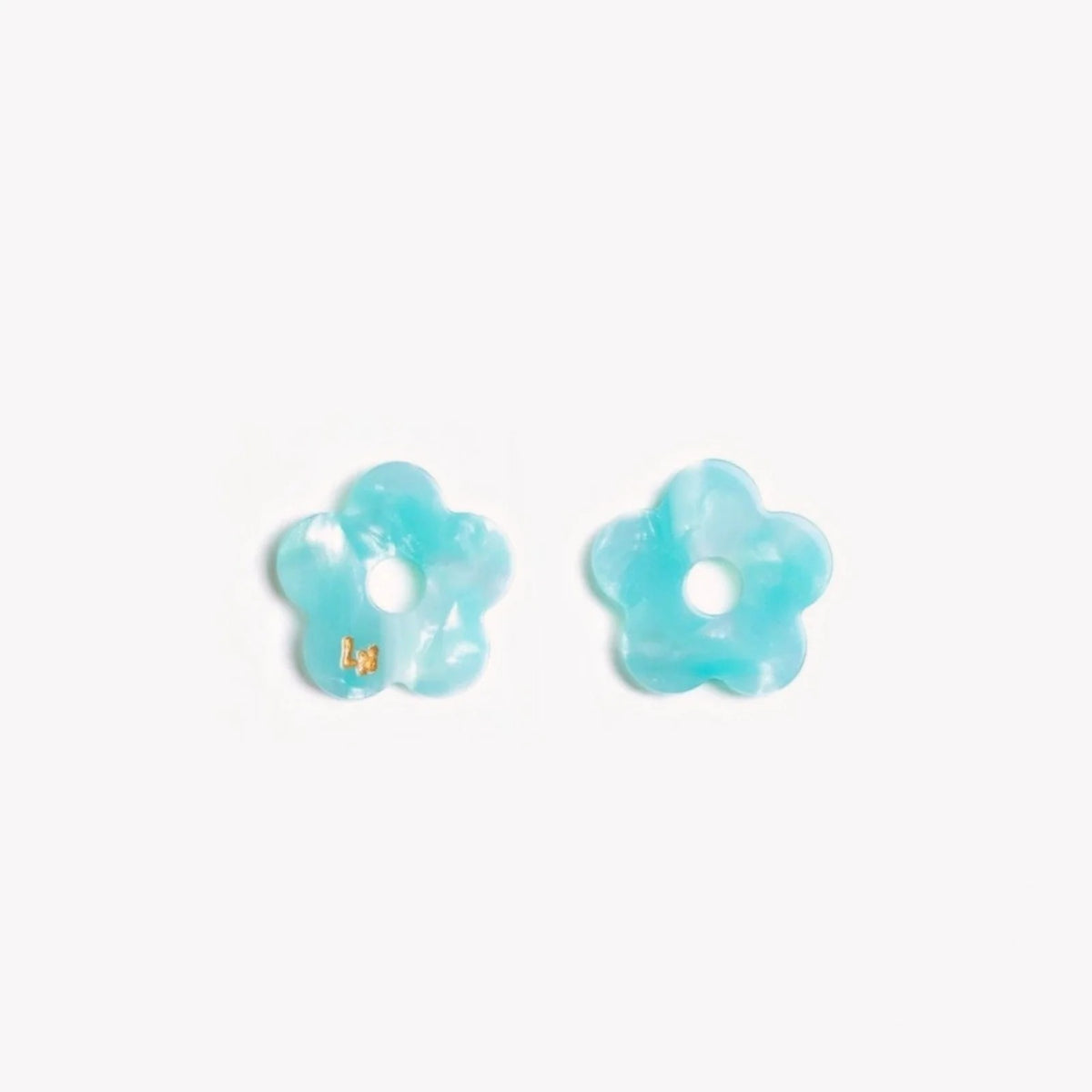 Paire de charms Mini Fleur Acétate coloris Bleu Ciel (n°2) – Les Nicolettes