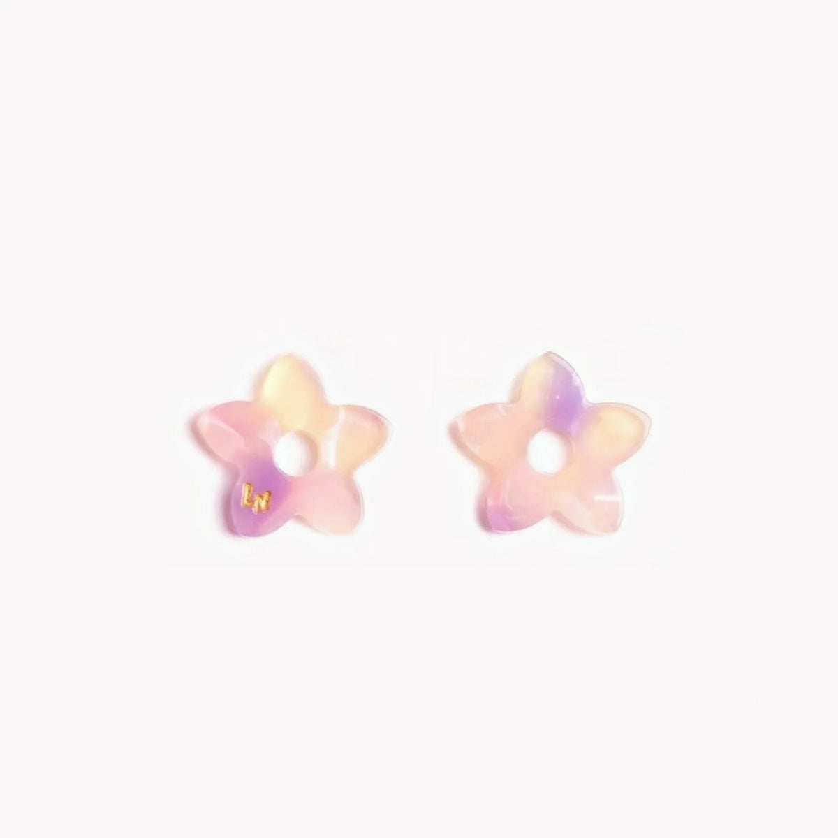 Paire de charms Mini Tiaré Acétate coloris Dégradé Jaune Lilas (n°4) – Les Nicolettes