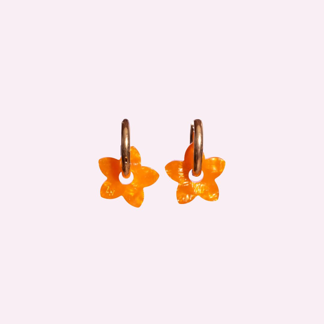 Créoles Tiaré Acétate Orange