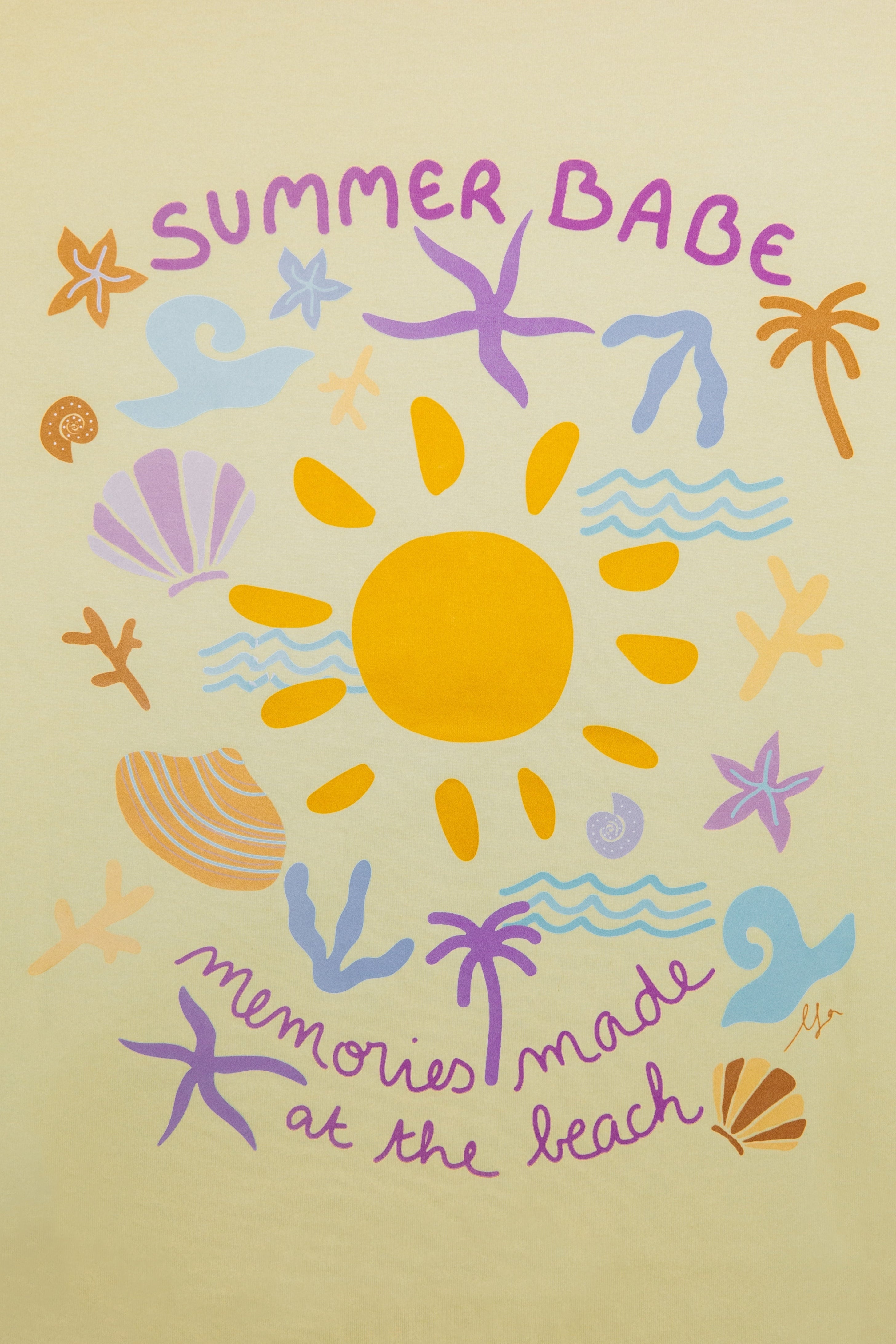 Tee-Shirt Jaune - Summer Babe-Les Nicolettes