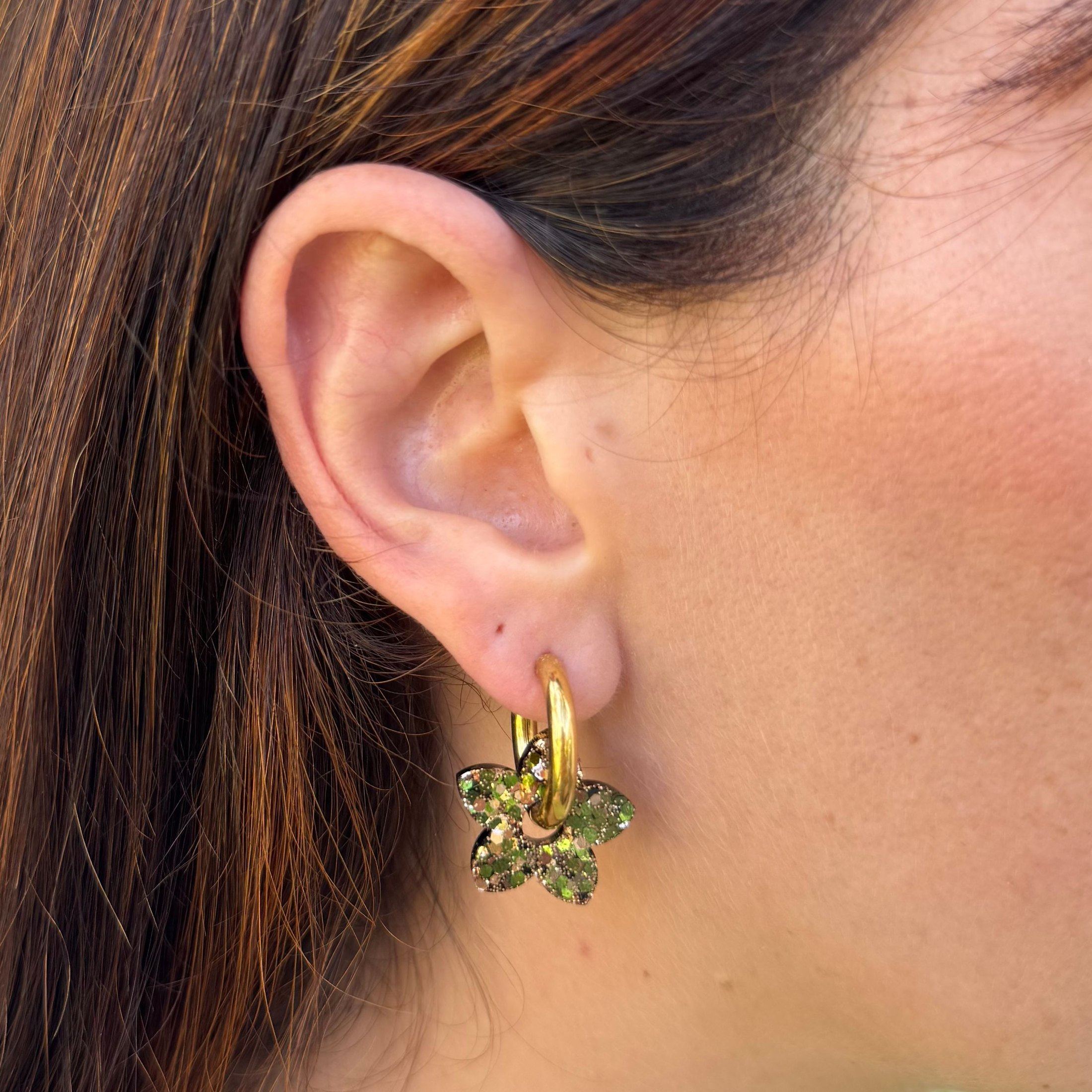 Pendientes de aro Tiaré Mix Oliva