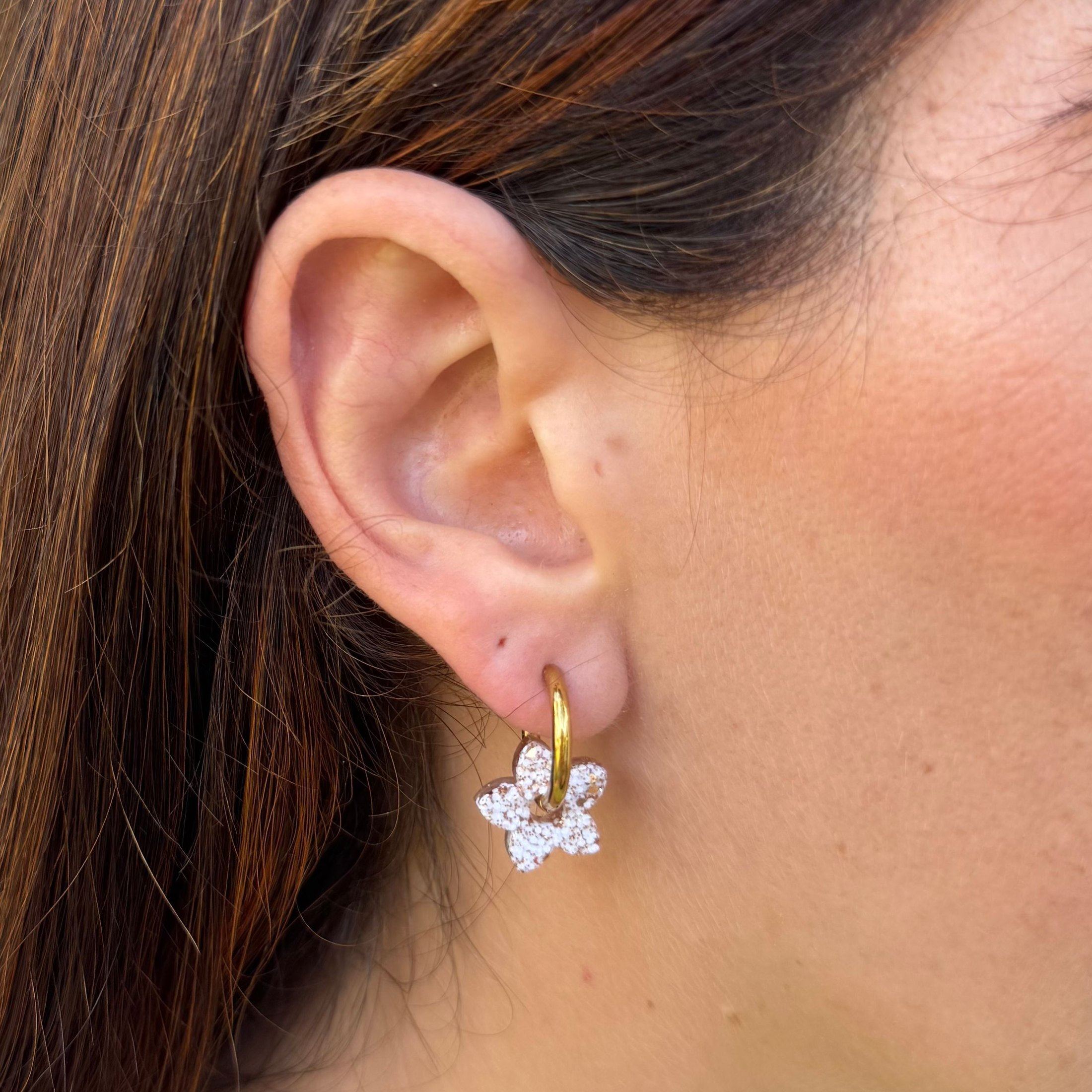 Mini Tiaré Ivory Champagne Hoops