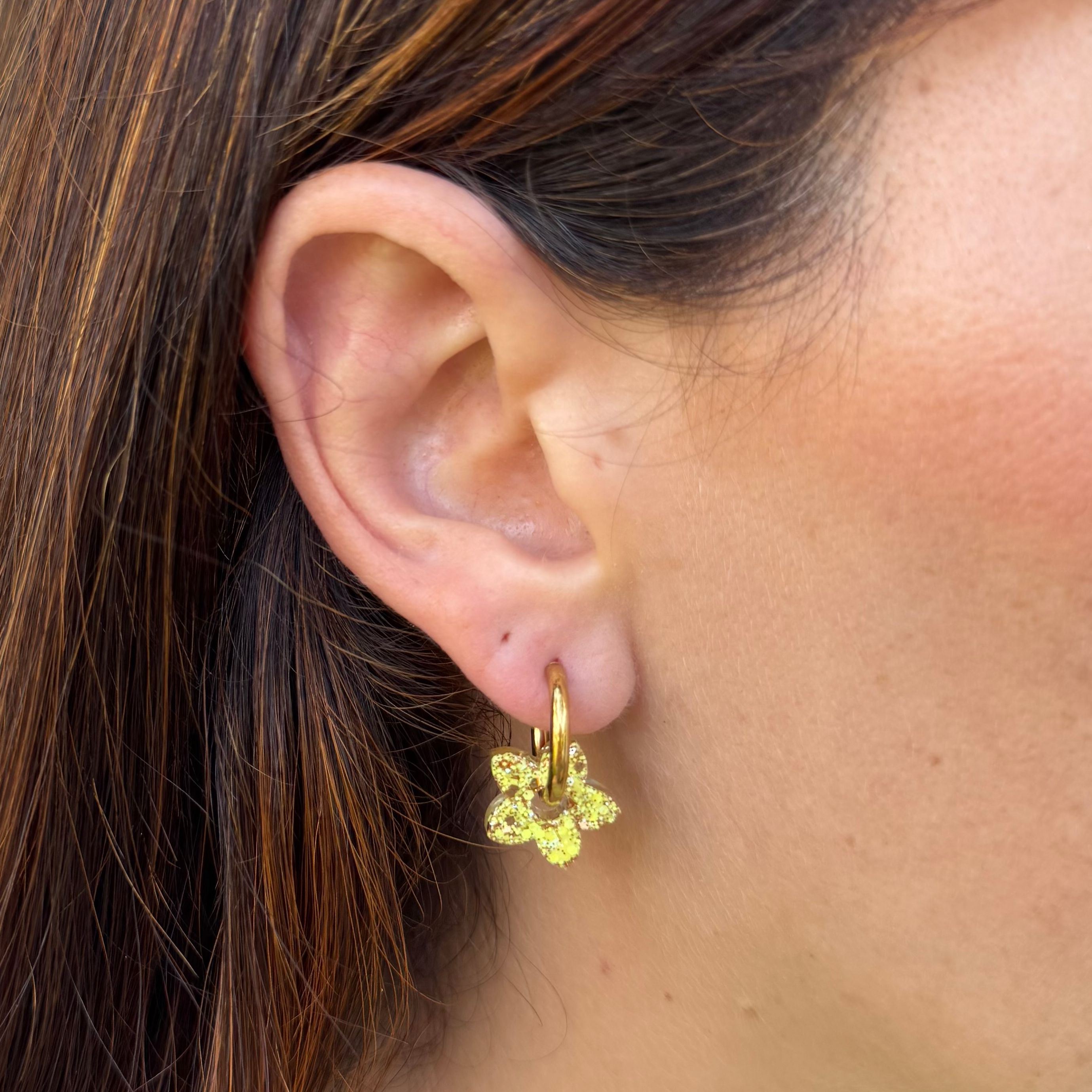 Créoles Mini Tiaré Jaune Champagne
