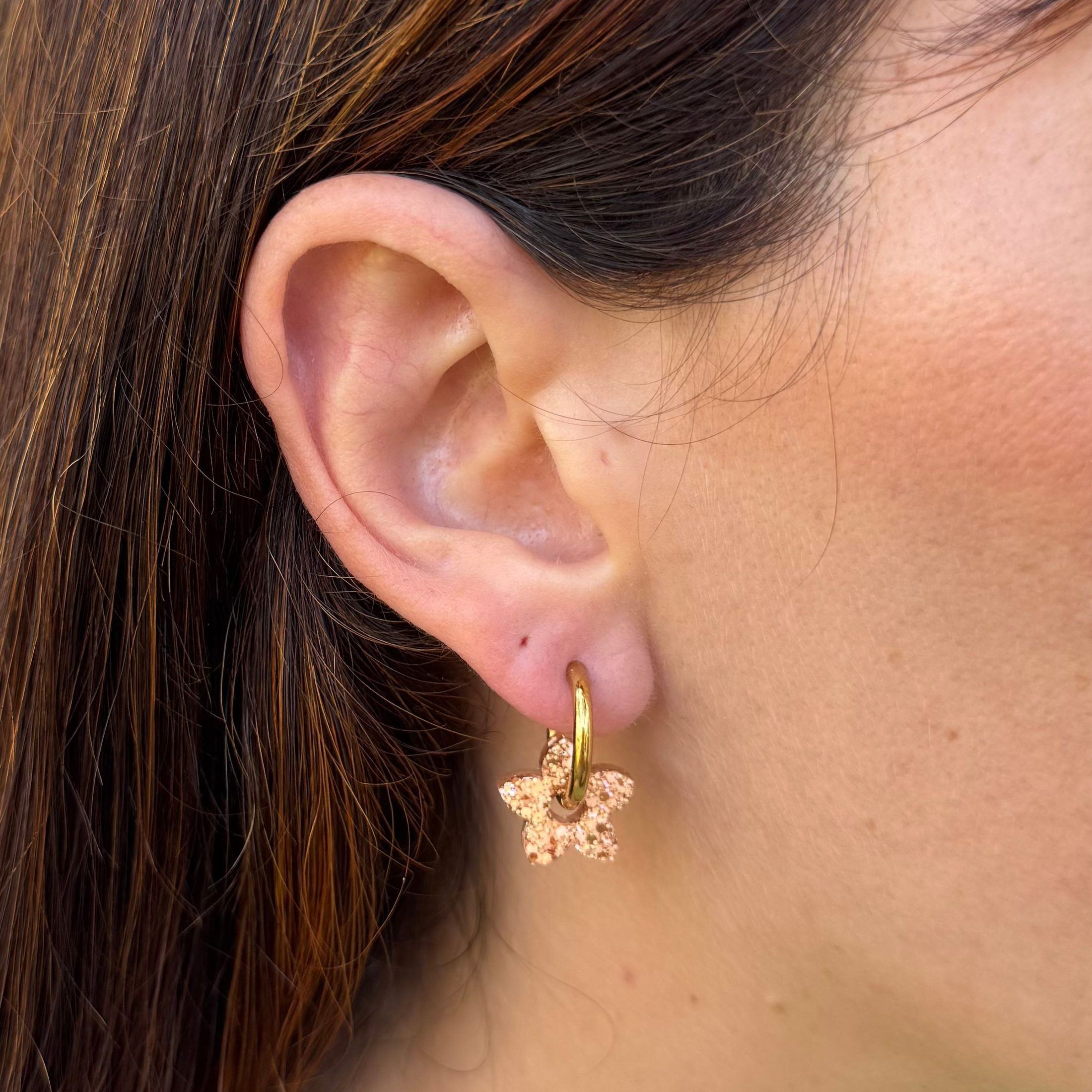 Mini Tiaré Peach Champagne Hoops