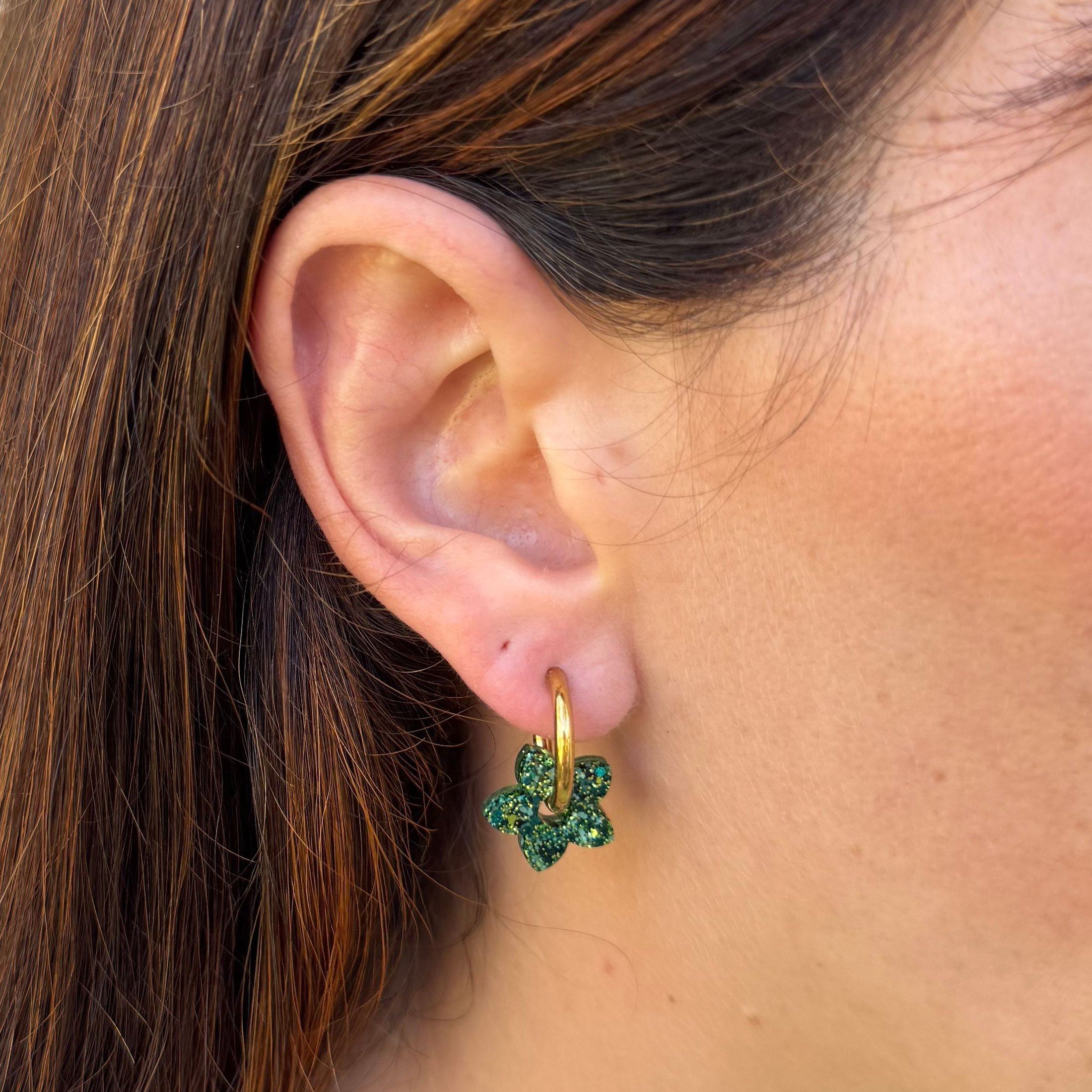 Mini Tiaré Hoops Green Mix