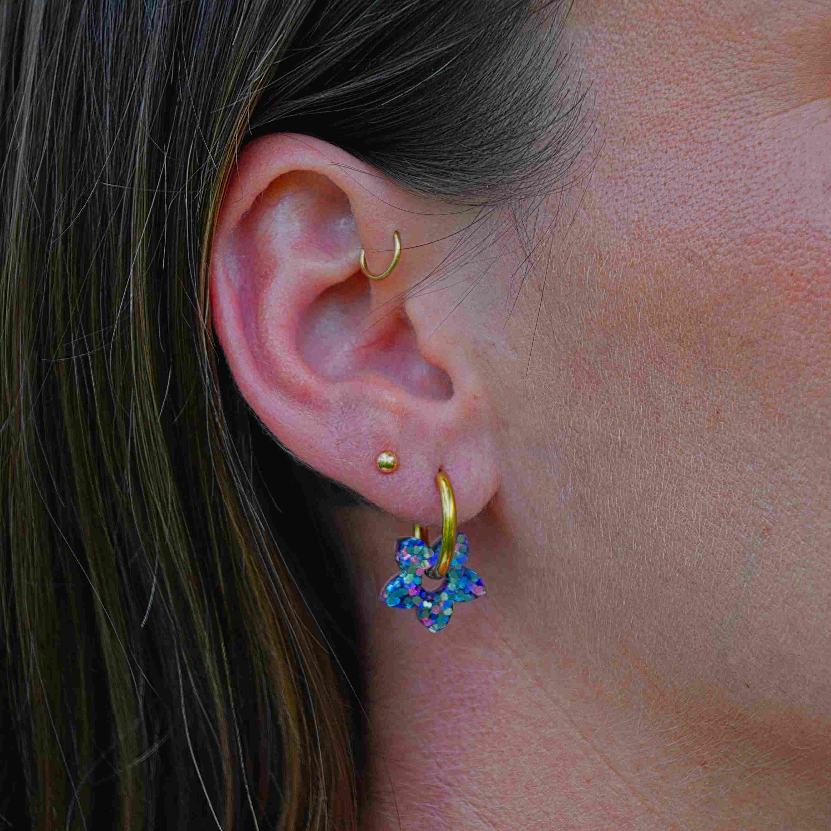 Mini Hoop Earrings Tiaré Mix Purple Blue