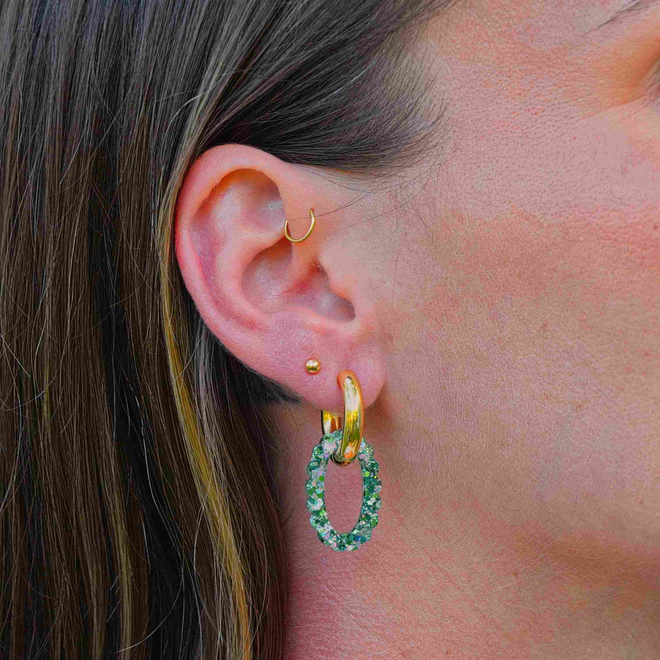 Créoles Ovale Mix Vert 2.0