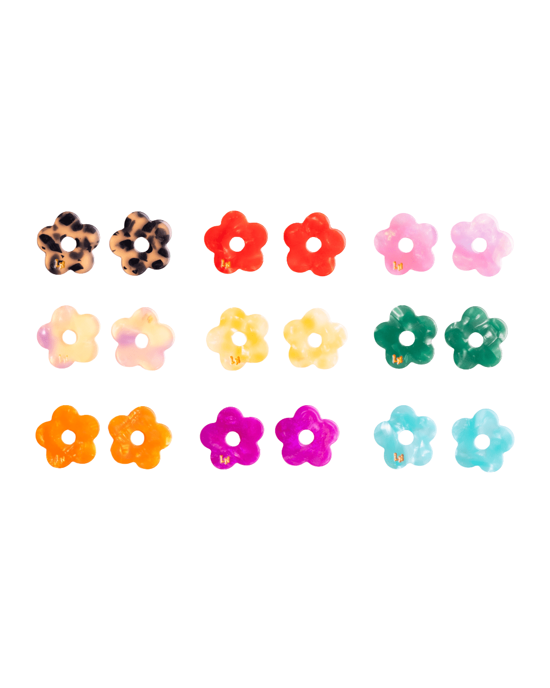 Charms Mini Fleur Acétate | Choisissez votre paire parmi 9 créations