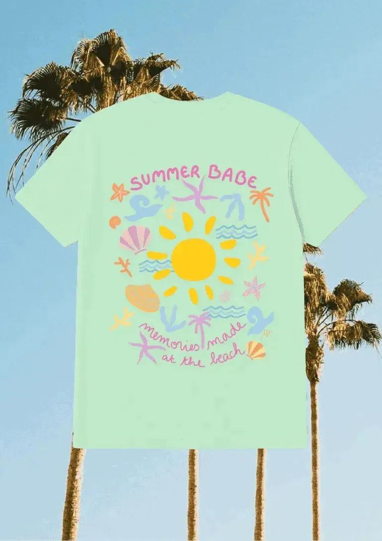 T-shirt Vert Menthe | Summer Babe-Les Nicolettes