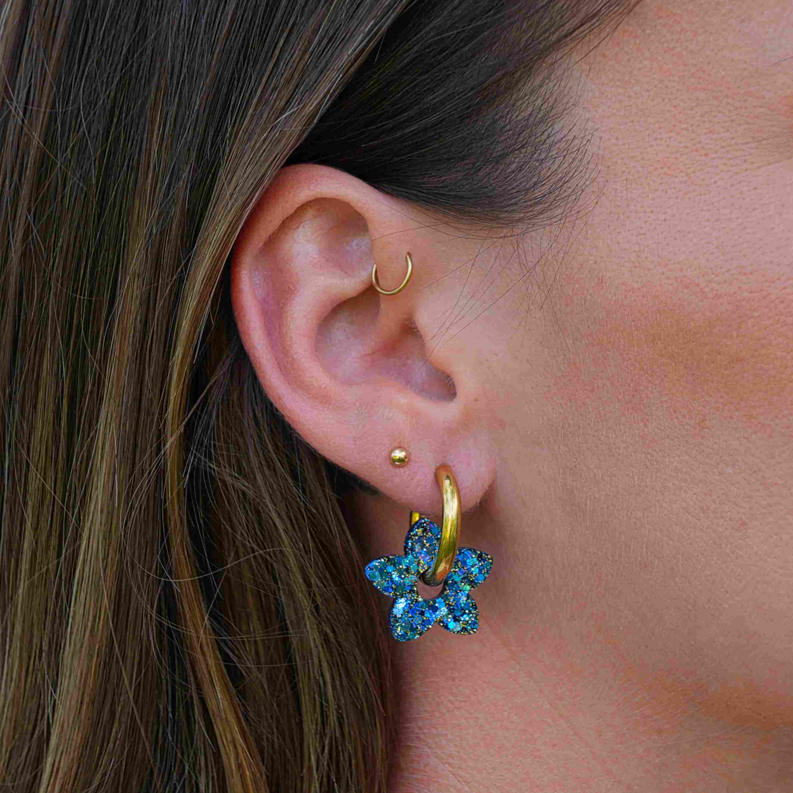 Tiaré Hoop Earrings Blue Mix